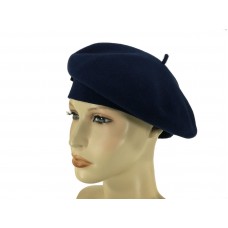 Laulhere 100% Wool  French Beret Hat Coco Blue with Bow  Made In France 7 7 1/8  eb-16762746